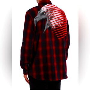Marcelo Burlon Milan Eagle Flannel Plaid Shirt Wool Blend XL